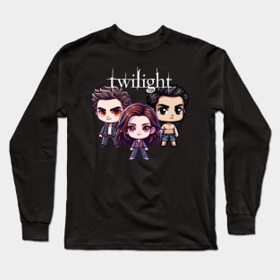 Twilight Whimsy: A Chibi Love Story Long Sleeve T-Shirt